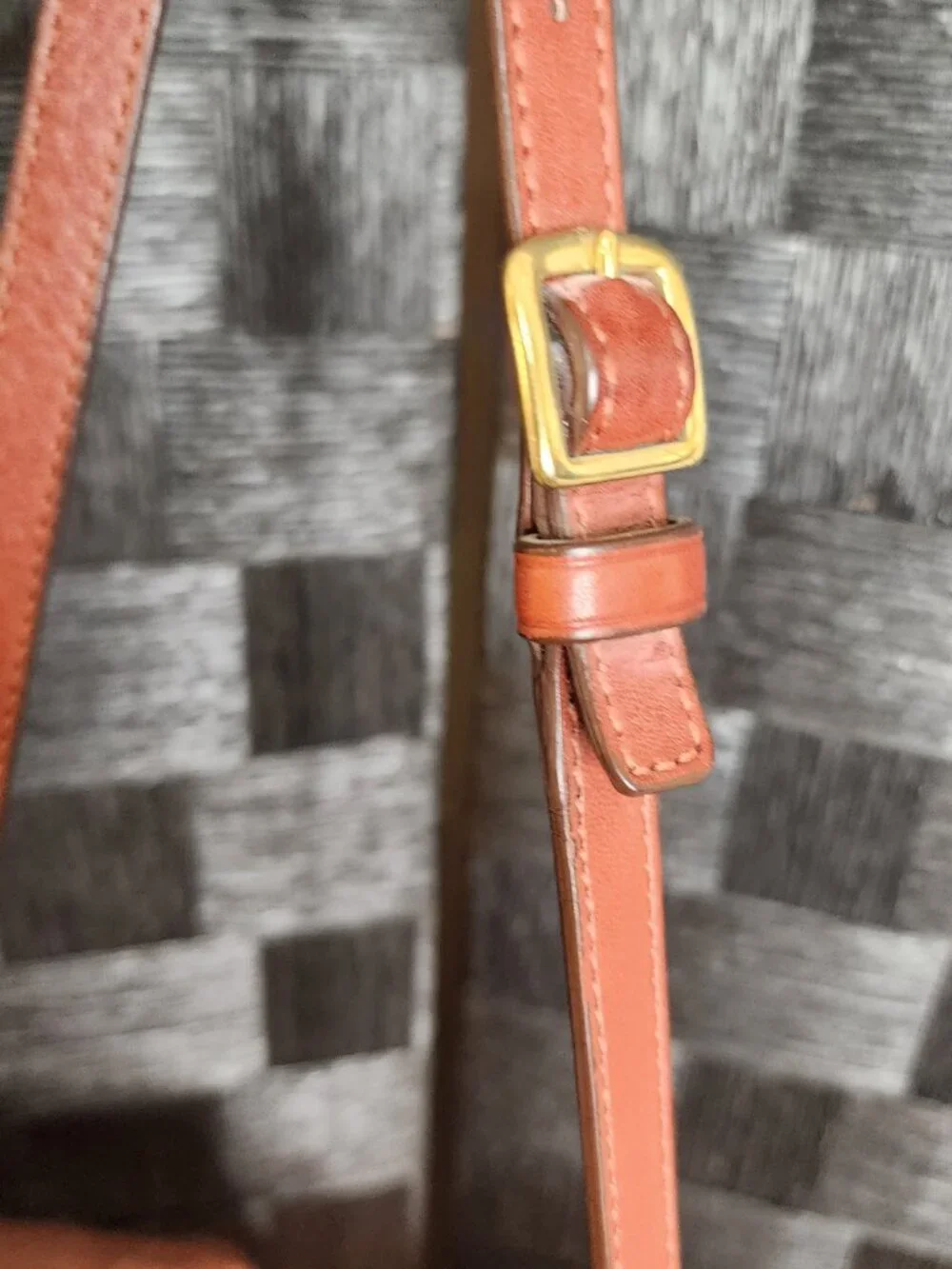 COACH Mini Tanner Legacy Cognac Leather Crossbody Satchel Bag Purse